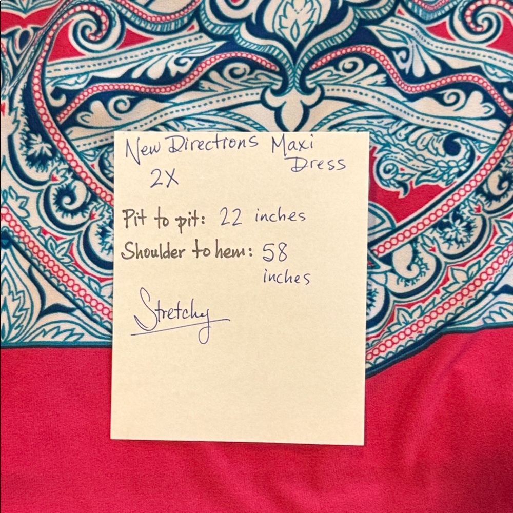 New Directions 2X Paisley Maxi Dress - Picture 5 of 6